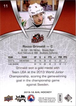 2015-16 Upper Deck AHL #11 Rocco Grimaldi Back