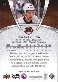 2015-16 Upper Deck AHL #14 Riley Barber Back