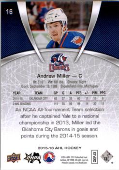 2015-16 Upper Deck AHL #16 Andrew Miller Back