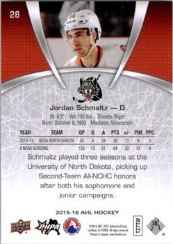 2015-16 Upper Deck AHL #28 Jordan Schmaltz Back