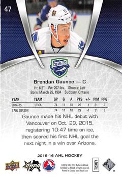 2015-16 Upper Deck AHL #47 Brendan Gaunce Back