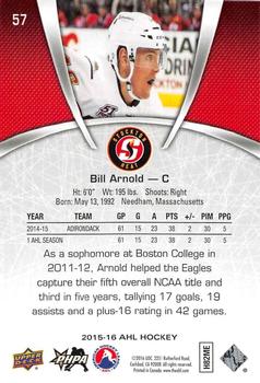 2015-16 Upper Deck AHL #57 Bill Arnold Back