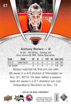 2015-16 Upper Deck AHL #67 Anthony Stolarz Back