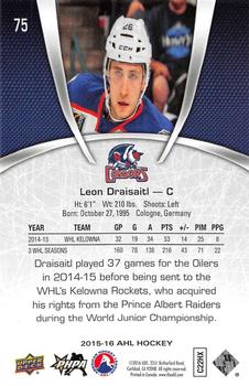 2015-16 Upper Deck AHL #75 Leon Draisaitl Back