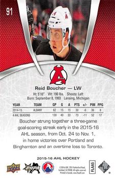 2015-16 Upper Deck AHL #91 Reid Boucher Back