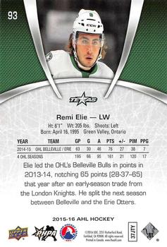 2015-16 Upper Deck AHL #93 Remi Elie Back