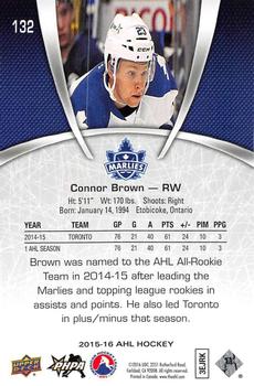 2015-16 Upper Deck AHL #132 Connor Brown Back
