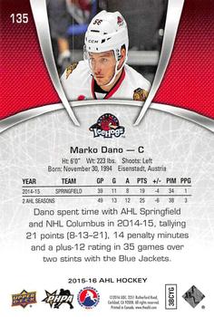 2015-16 Upper Deck AHL #135 Marko Dano Back