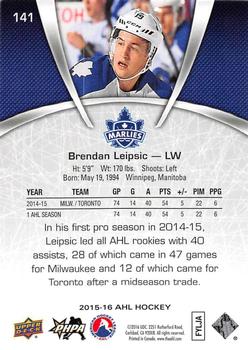 2015-16 Upper Deck AHL #141 Brendan Leipsic Back