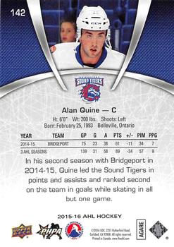 2015-16 Upper Deck AHL #142 Alan Quine Back