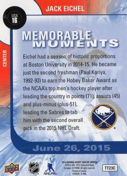 2016 Upper Deck National Hockey Card Day USA #USA16 Jack Eichel Back