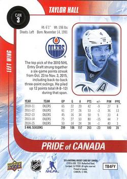 2016 Upper Deck National Hockey Card Day Canada #CAN3 Taylor Hall Back