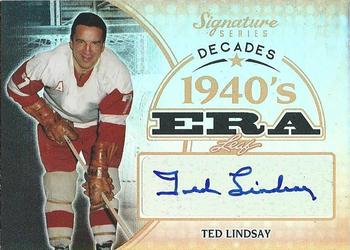 2015 Leaf Signature Series - Signature Decades - Blue #SD-TL1 Ted Lindsay Front