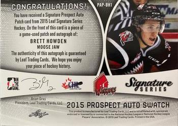 2015 Leaf Signature Series - Signature Prospect Patch #PAP-BH1 Brett Howden Back