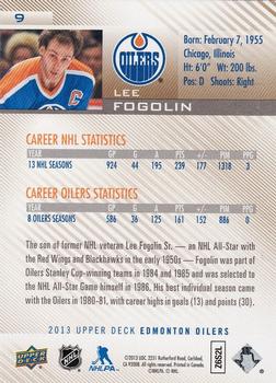 2013 Upper Deck Edmonton Oilers #9 Lee Fogolin Back