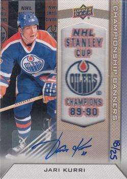 2013 Upper Deck Edmonton Oilers - Championship Banners Autographs 89-90 #CB-JK Jari Kurri Front