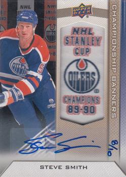 2013 Upper Deck Edmonton Oilers - Championship Banners Autographs 89-90 #CB-SS Steve Smith Front