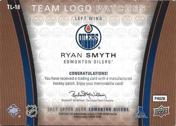 2013 Upper Deck Edmonton Oilers - Team Logo Patches #TL-18 Ryan Smyth Back