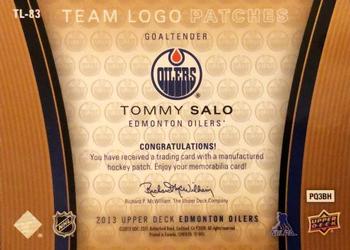 2013 Upper Deck Edmonton Oilers - Team Logo Patches #TL-83 Tommy Salo Back