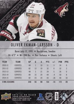 2015-16 Upper Deck Black #2 Oliver Ekman-Larsson Back