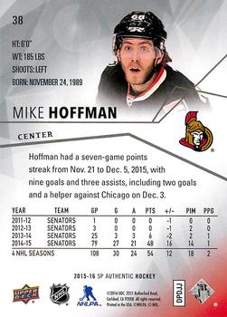 2015-16 SP Authentic #38 Mike Hoffman Back
