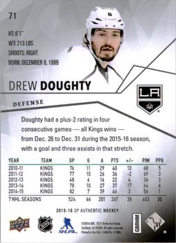 2015-16 SP Authentic #71 Drew Doughty Back