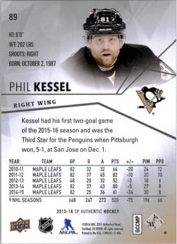 2015-16 SP Authentic #89 Phil Kessel Back