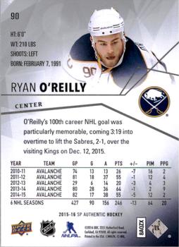 2015-16 SP Authentic #90 Ryan O'Reilly Back