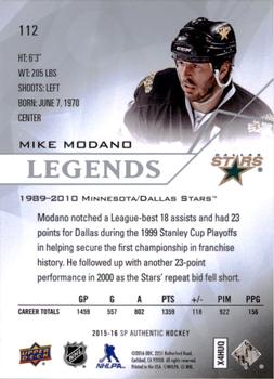 2015-16 SP Authentic #112 Mike Modano Back