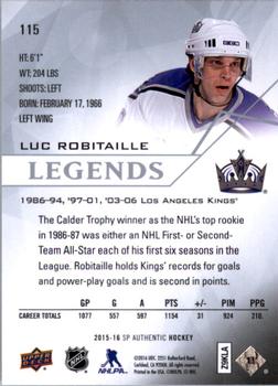 2015-16 SP Authentic #115 Luc Robitaille Back