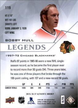 2015-16 SP Authentic #119 Bobby Hull Back