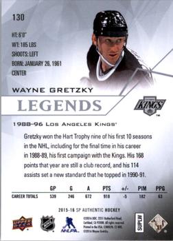 2015-16 SP Authentic #130 Wayne Gretzky Back