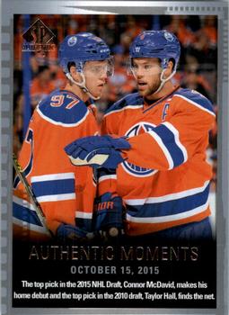 2015-16 SP Authentic #160 Connor McDavid / Taylor Hall Front