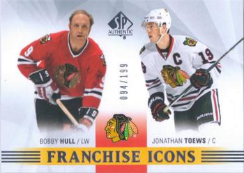 2015-16 SP Authentic #168 Bobby Hull / Jonathan Toews Front