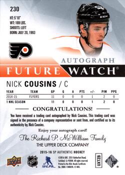 2015-16 SP Authentic #230 Nick Cousins Back