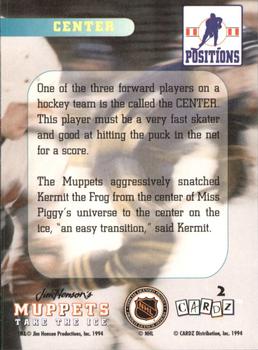 1994 Cardz Muppets Take the Ice #2 Center Forward Back