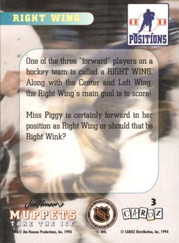 1994 Cardz Muppets Take the Ice #3 Right Wing Back
