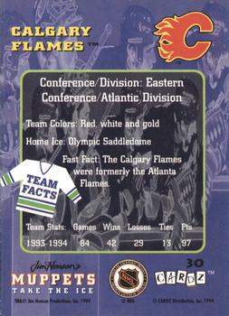 1994 Cardz Muppets Take the Ice #30 Calgary Flames Back