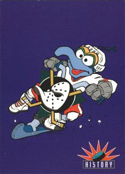1994 Cardz Muppets Take the Ice #53 Anaheim Mighty Ducks Logo Front