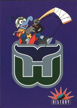 1994 Cardz Muppets Take the Ice #62 Hartford Whalers Logo Front