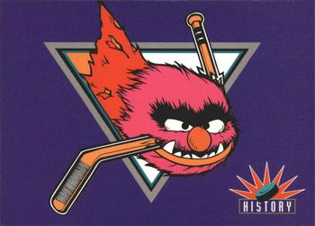 1994 Cardz Muppets Take the Ice #72 San Jose Sharks Logo Front