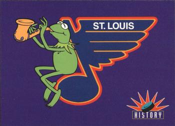1994 Cardz Muppets Take the Ice #73 St. Louis Blues Logo Front