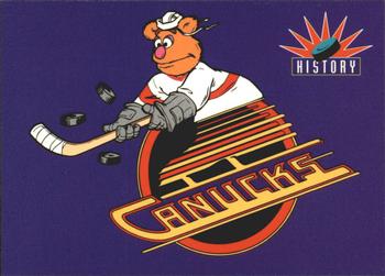 1994 Cardz Muppets Take the Ice #76 Vancouver Canucks Logo Front