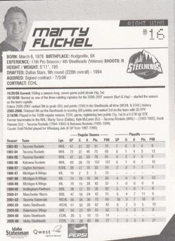 2006-07 Idaho Steelheads (ECHL) #5 Marty Flichel Back