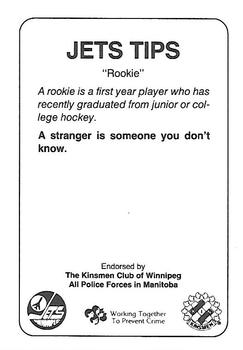 1988-89 Winnipeg Jets Police #NNO Pat Elynuik Back