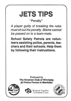1988-89 Winnipeg Jets Police #NNO Peter Taglianetti Back