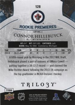 2015-16 Upper Deck Trilogy - Blue Rainbow Foil #128 Connor Hellebuyck Back