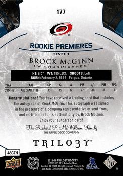 2015-16 Upper Deck Trilogy - Blue Rainbow Foil #177 Brock McGinn Back