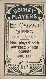 1911-12 Imperial Tobacco Hockey Players (C55) #5 Ed Oatman Back