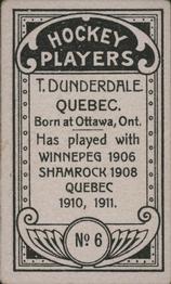 1911-12 Imperial Tobacco Hockey Players (C55) #6 T. Dunderdale Back